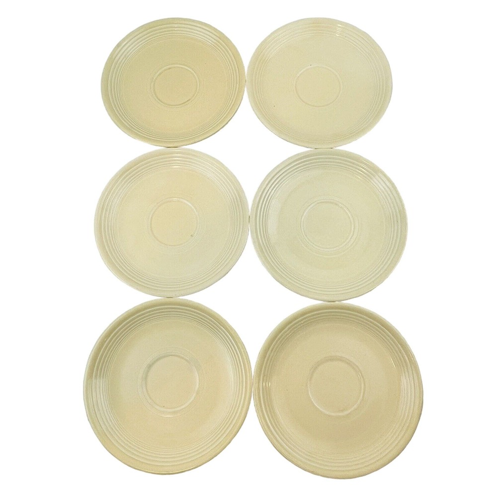 Vintage Fiesta Original Ivory Saucer Lot of 6 HLC‎ Homer Laughlin Fiestaware